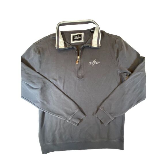 Straight Down Mens 1/4 Zip Long Sleeve Collared Pullover Golf Sweatshirt Medium - Picture 1 of 9